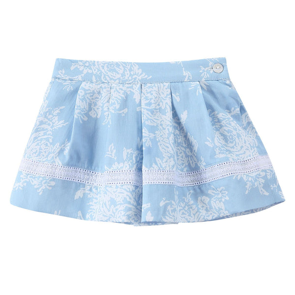 Baby Girls Blue Floral Printed Skirts With Underpants - CÉMAROSE | Children's Fashion Store - 1