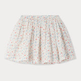 Girls White Floral Cotton Skirt